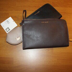 NWT Anne Klein 3-Piece Wristlet, Pouch, & Coin Purse Set